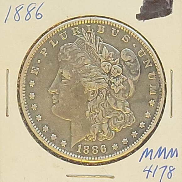 MORGAN SILVER DOLLAR Other - 1886 Morgan Silver Dollar - 90% Silver Coin Nice Toning